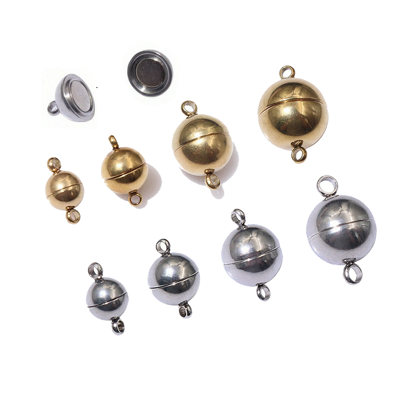 Charm Bracelet Beads - 5 Paia di Connettori Magnetici Rotondi