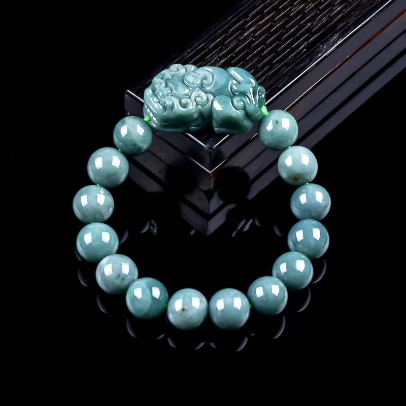 Charm Bracelet Beads - Bracciale con Perle Rotonde di Smeraldo