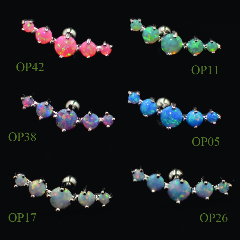 Opal Earrings Dangle - CHUANCI 1 PC in acciaio inossidabile