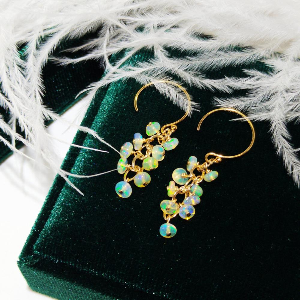 Opal Earrings Dangle - Lii Ji orecchini pendenti in oro