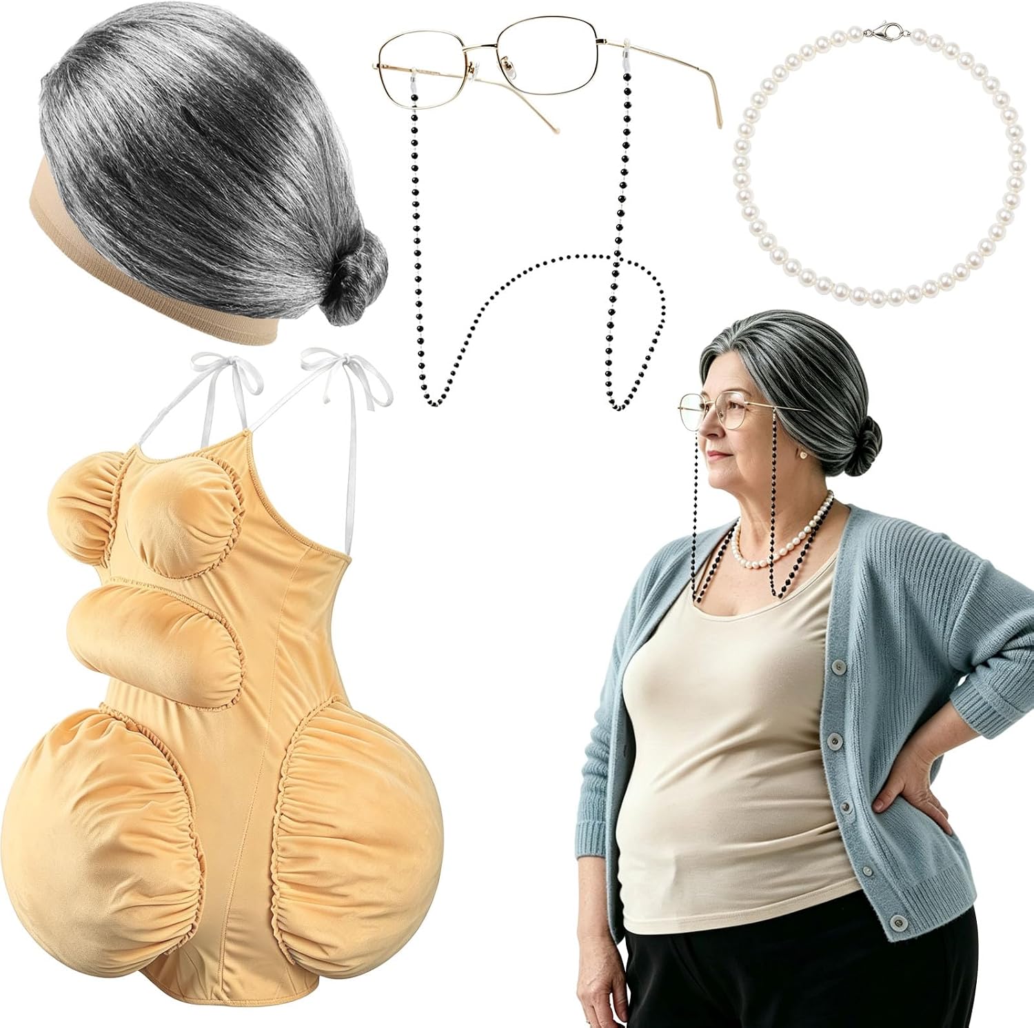 Costume da Donna Anziana con P - Pearl Necklace recensione e prezzo