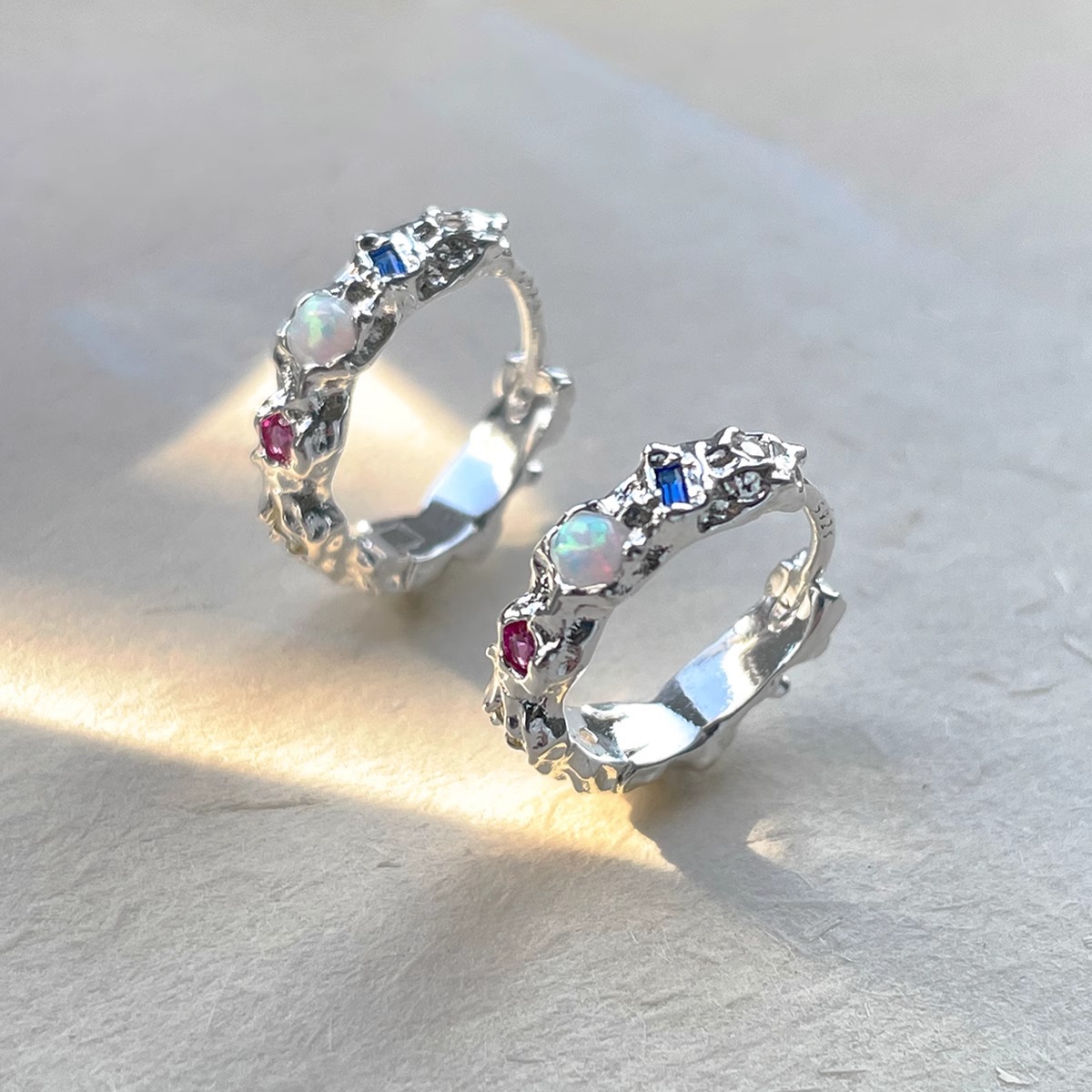 Orecchini a cerchio opale in a - Opal Earrings Dangle recensione e prezzo